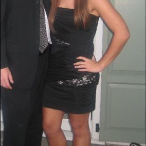 Strapless little black dress